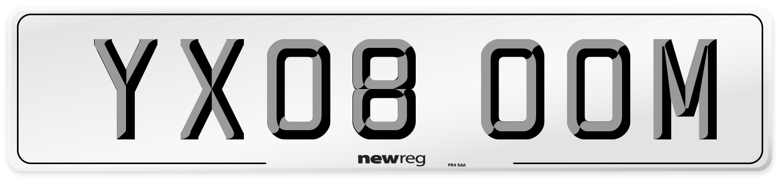 YX08 OOM Number Plate from New Reg